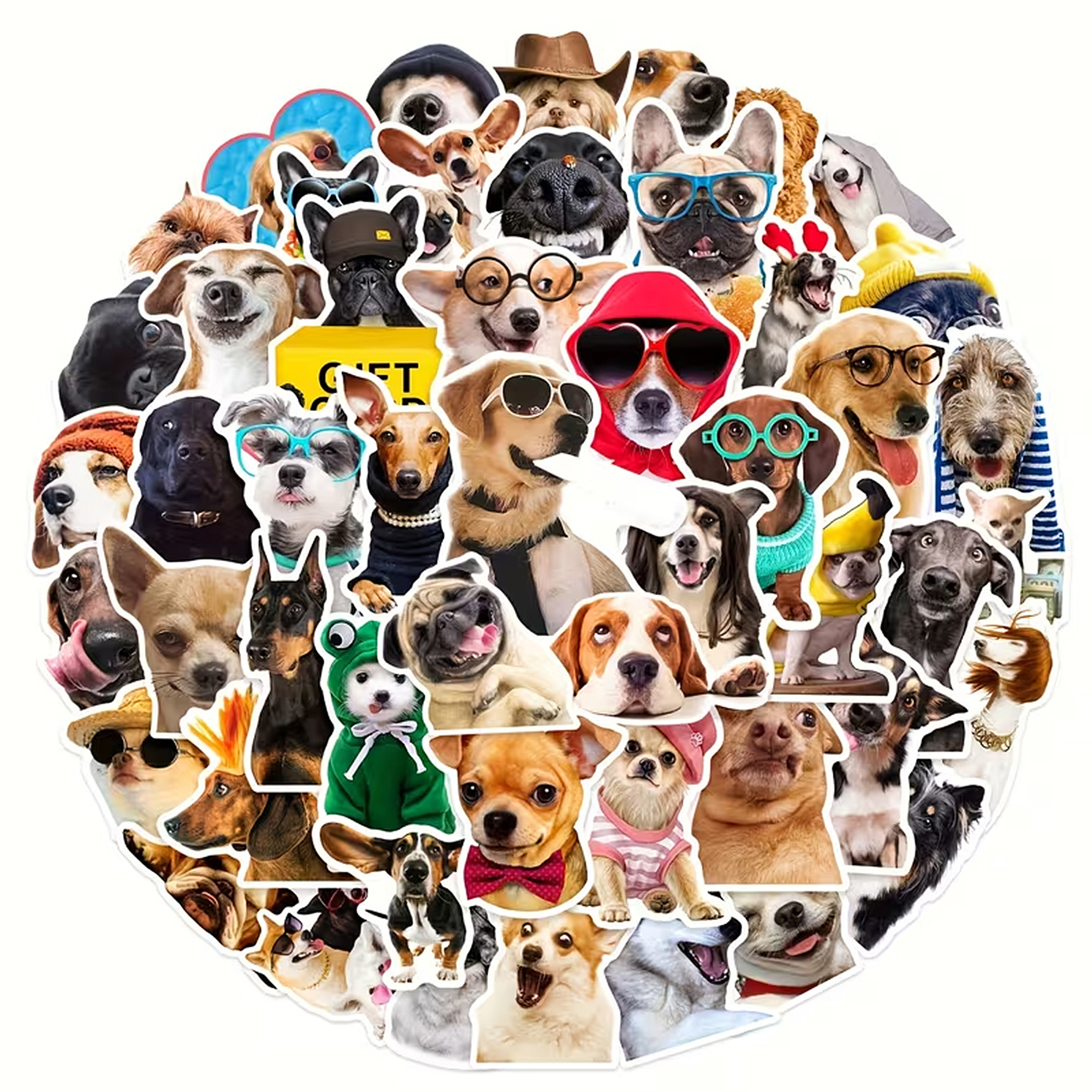 Lustige Hunde Sticker Set – 50 matte Vinyl-Sticker mit Hundemotiven
