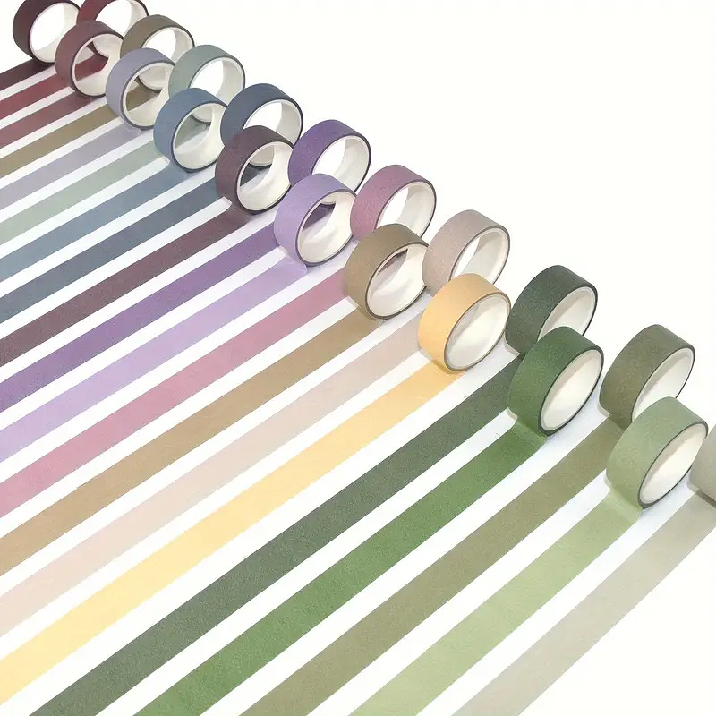 Washi-Tape Set Morandi Farben – 20 Rollen aus Reispapier Pastell