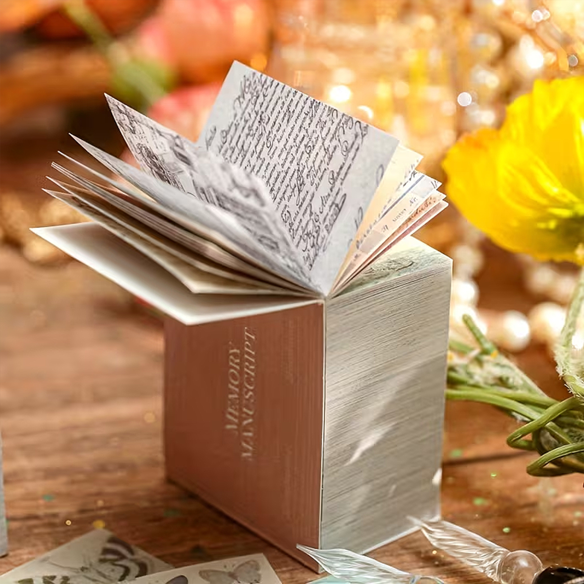 Mini Scrapbook Papierbuch Retro – 360 Blätter, extra dickes Material