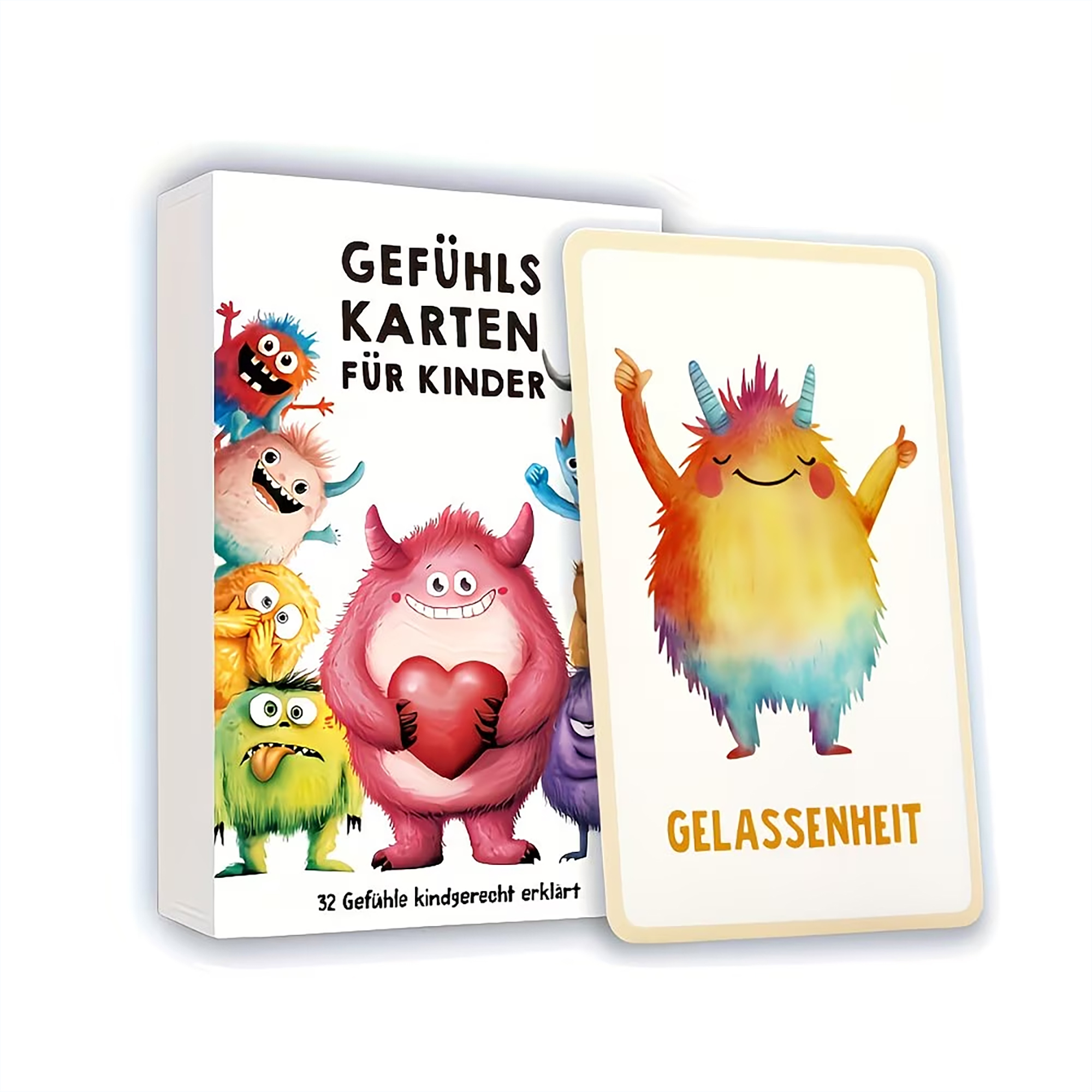 Emotionskarten für Kinder – 32 Gefühlskarten mit Monster Motiven