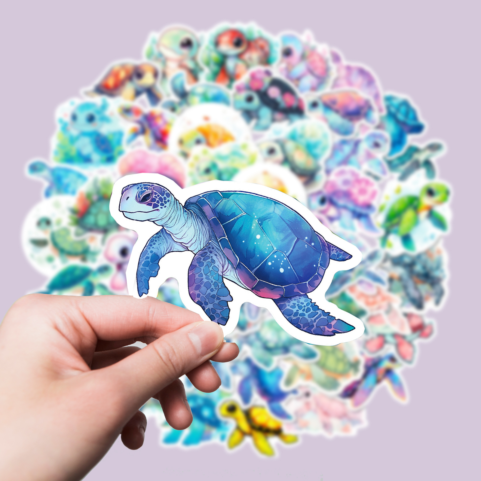 Schildkröten Sticker Set – 50 bunte Cartoon Vinyl Sticker