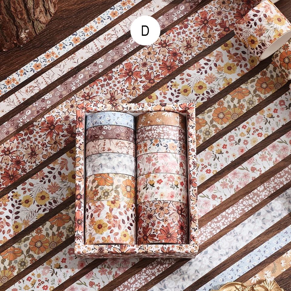 Washi Tape Set Floral – 12 Rollen mit Blumen- und Naturmotiven