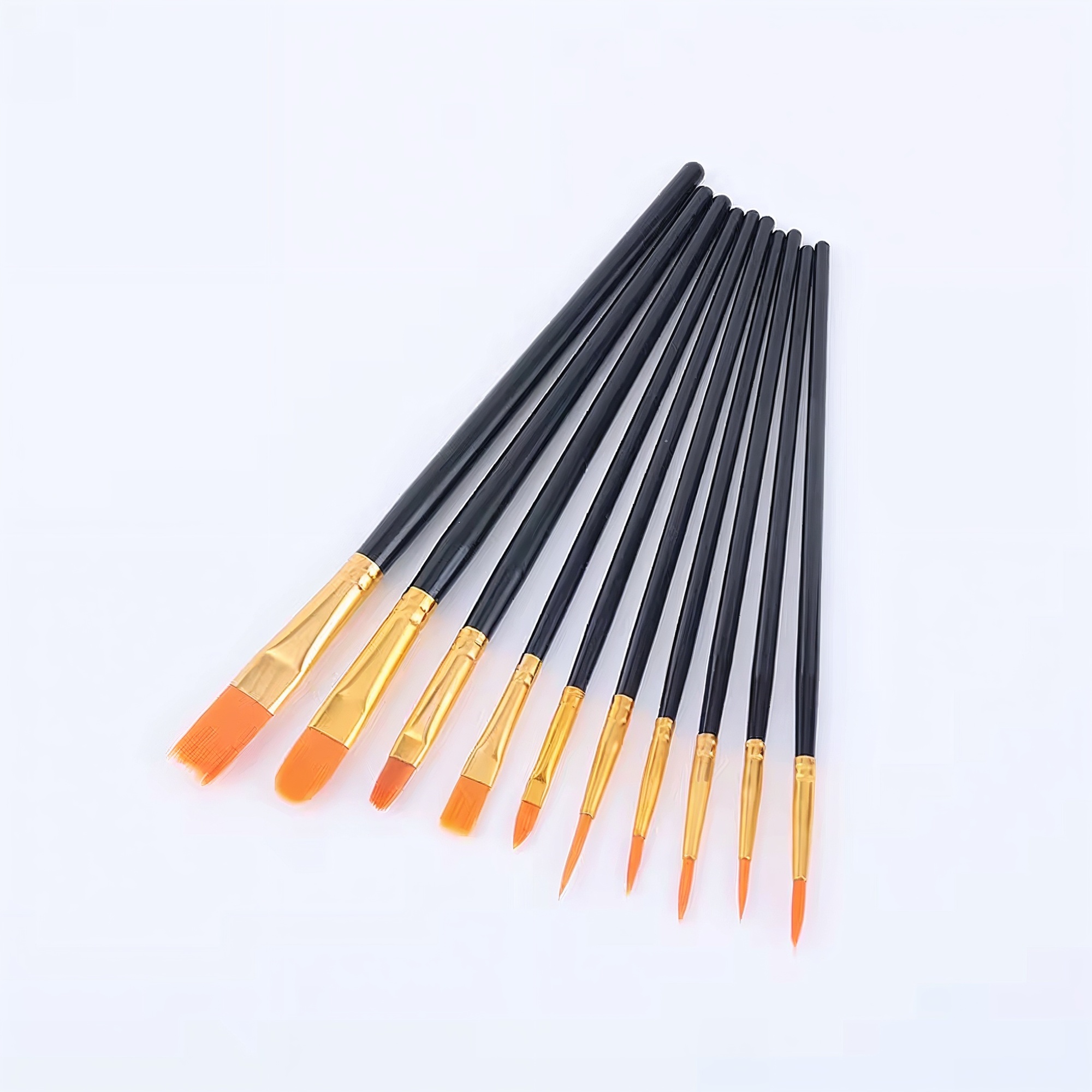 Nylon Pinsel Set – 10-teiliges Künstlerset mit Nylonborsten und Kunststoffgriff