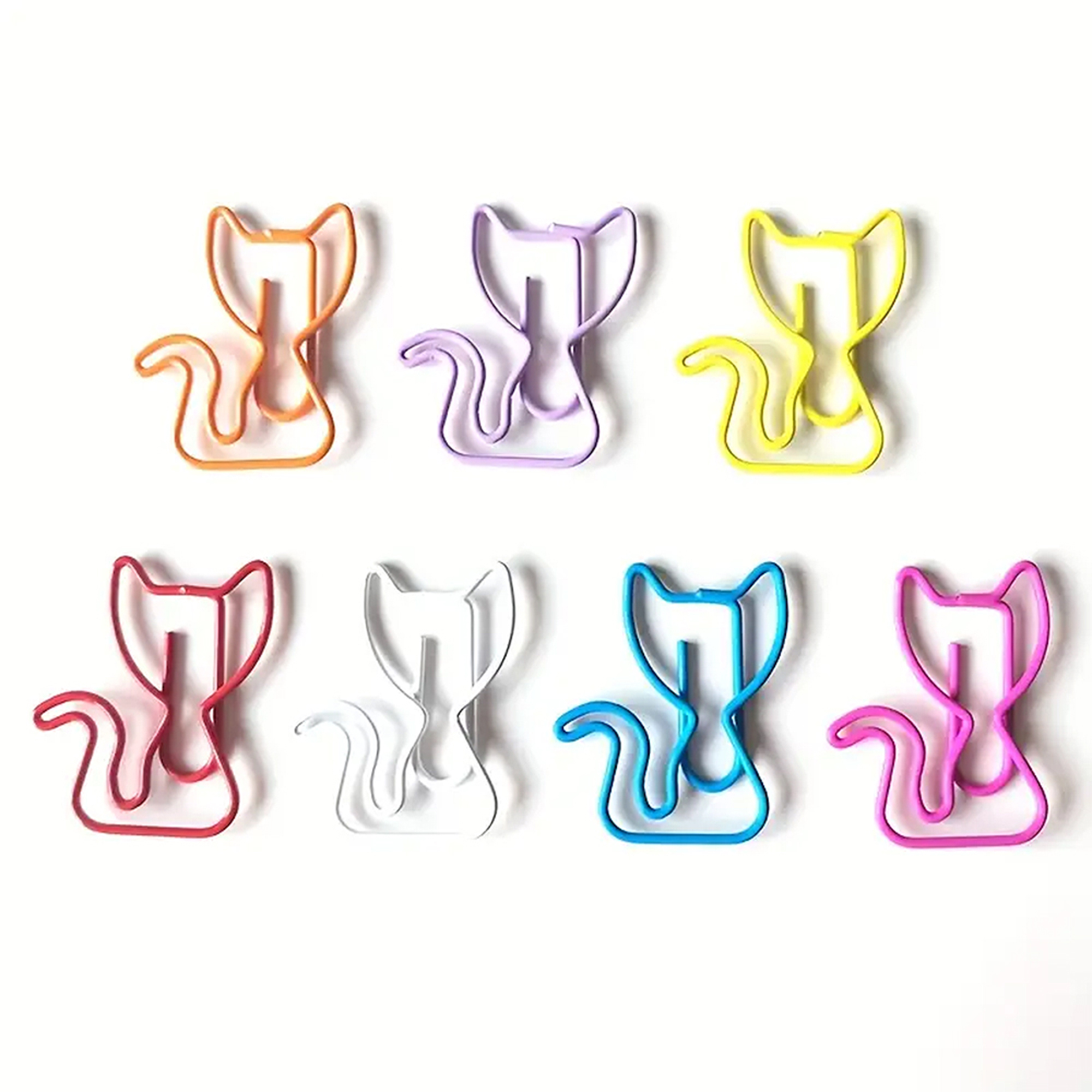 Katzen Büroklammern – 10 Metallclips in Katzenform Motiv