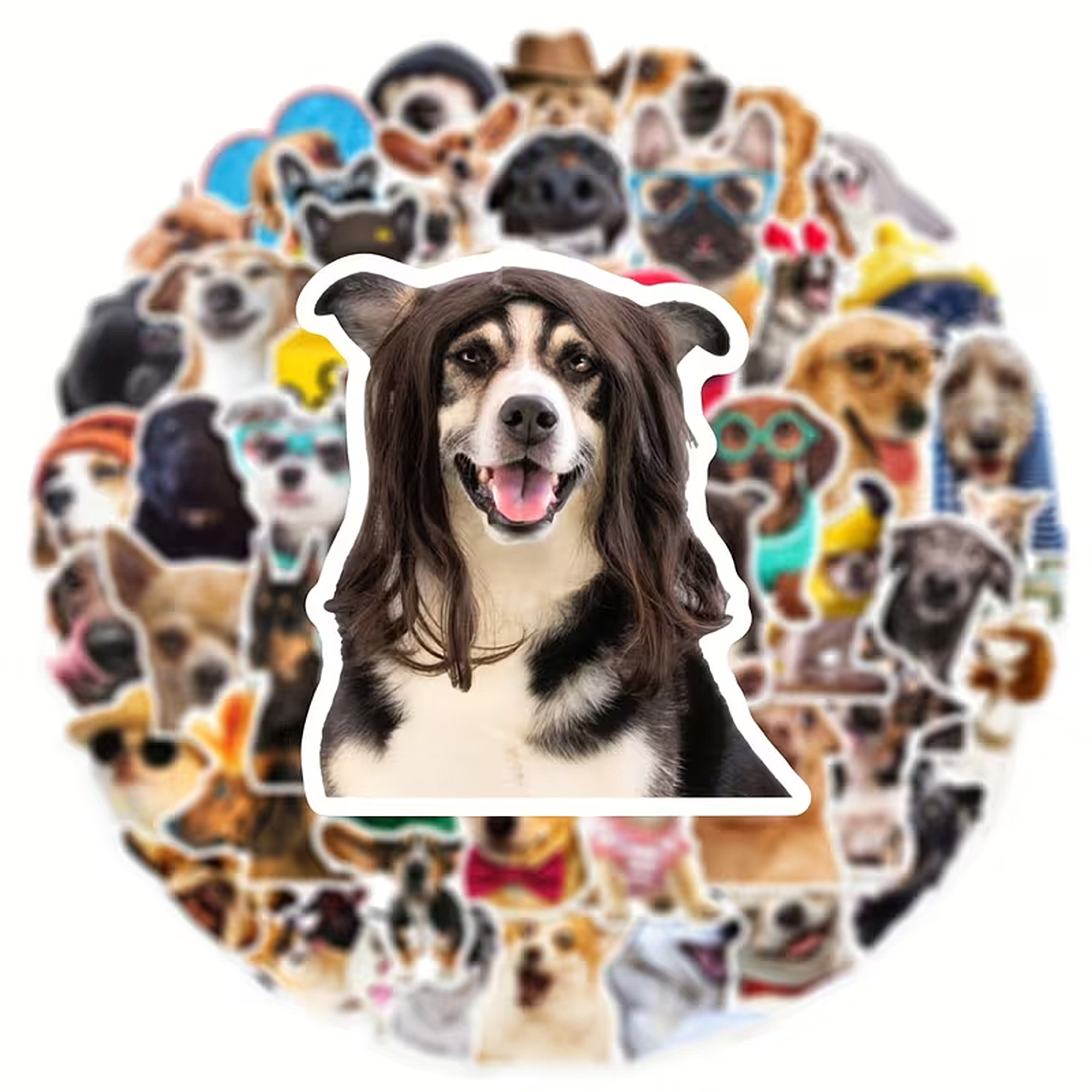 Lustige Hunde Sticker Set – 50 matte Vinyl-Sticker mit Hundemotiven