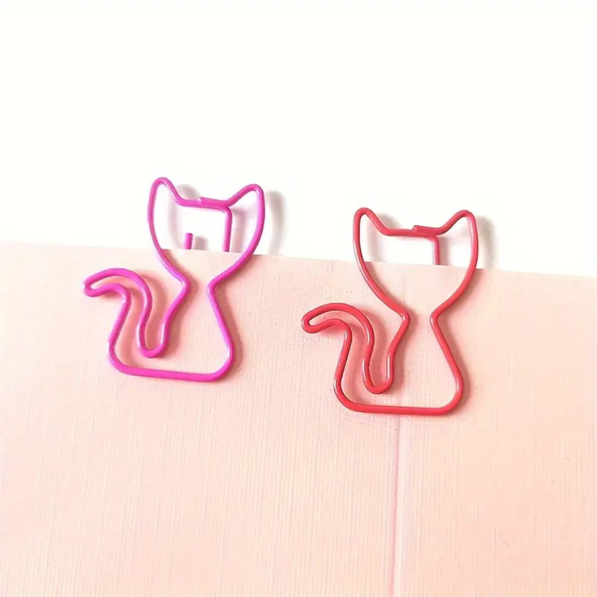 Katzen Büroklammern – 10 Metallclips in Katzenform Motiv