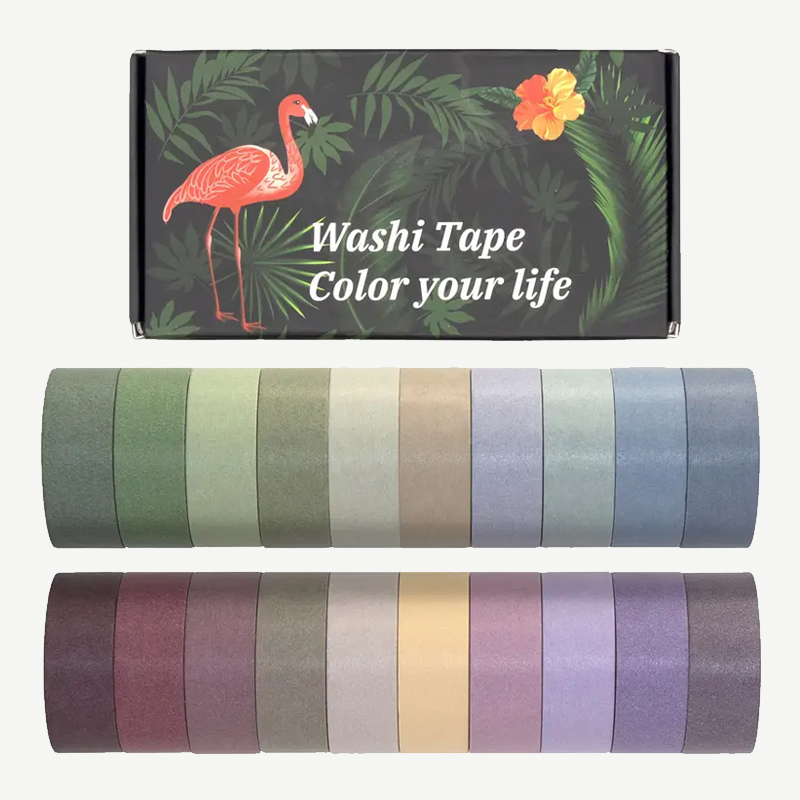 Washi-Tape Set Morandi Farben – 20 Rollen aus Reispapier Pastell