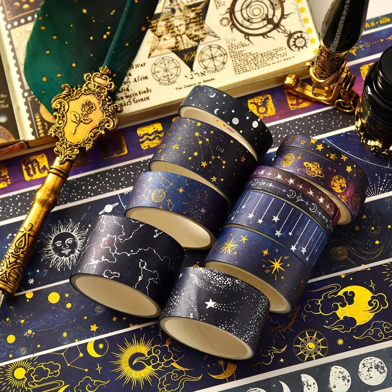 Washi Tape Set Universum – 20 Rollen mit Galaxie- und Sternenmotiv