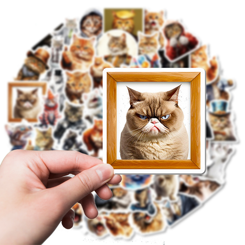 Katzen Sticker Set – 50 matte Vinyl-Aufkleber mit Katzenmotiven