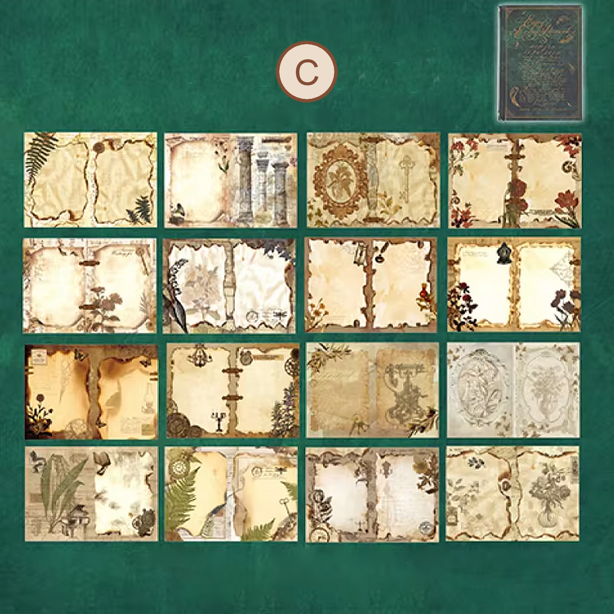 Retro Scrapbooking Notizbuch – Europäischer Vintage Stil, Handliches Format