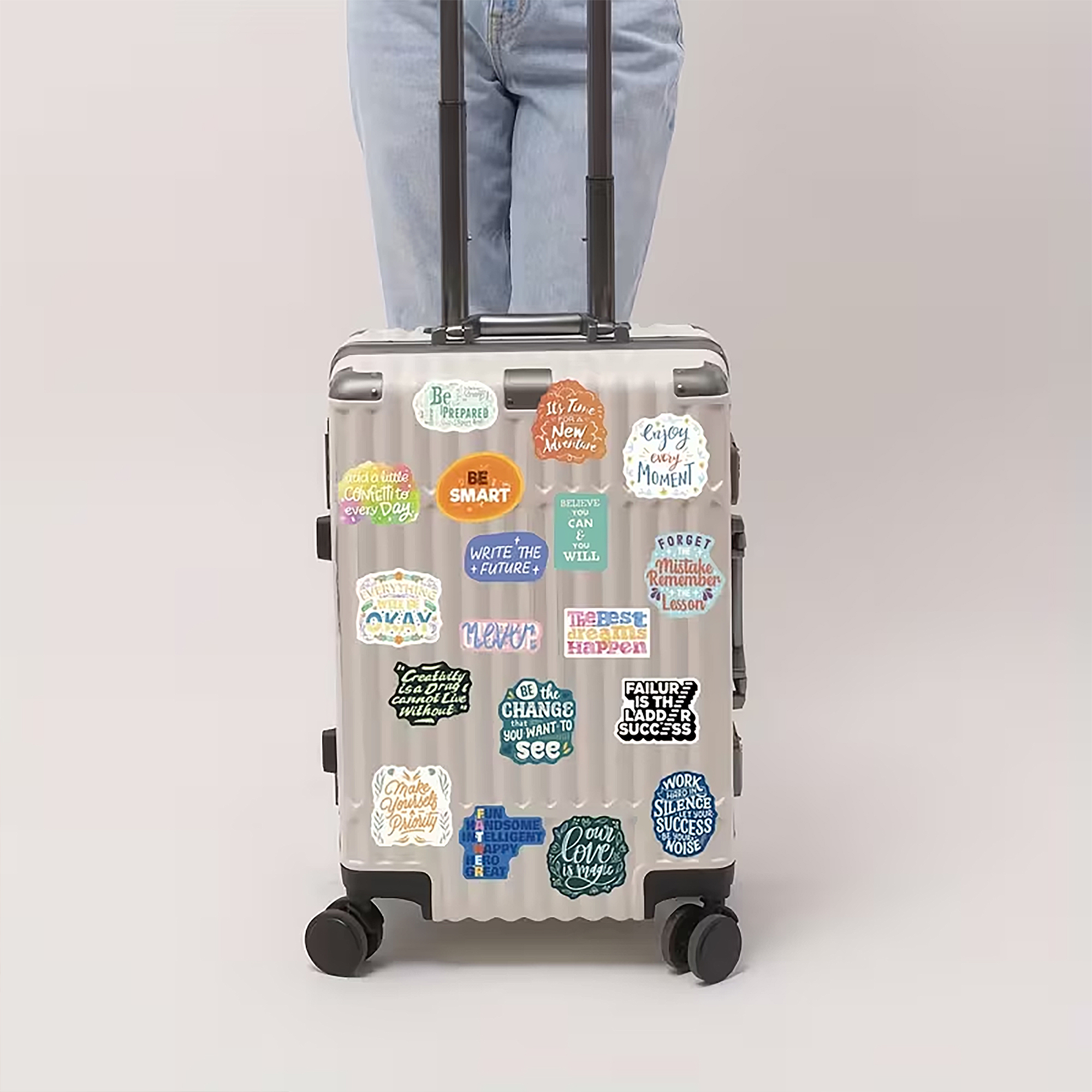 Motivierende Sprüche Sticker – 50-teiliges wasserfestes Vinyl Set