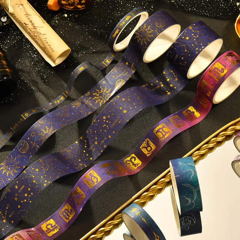 Washi Tape Set Universum – 20 Rollen mit Galaxie- und Sternenmotiv
