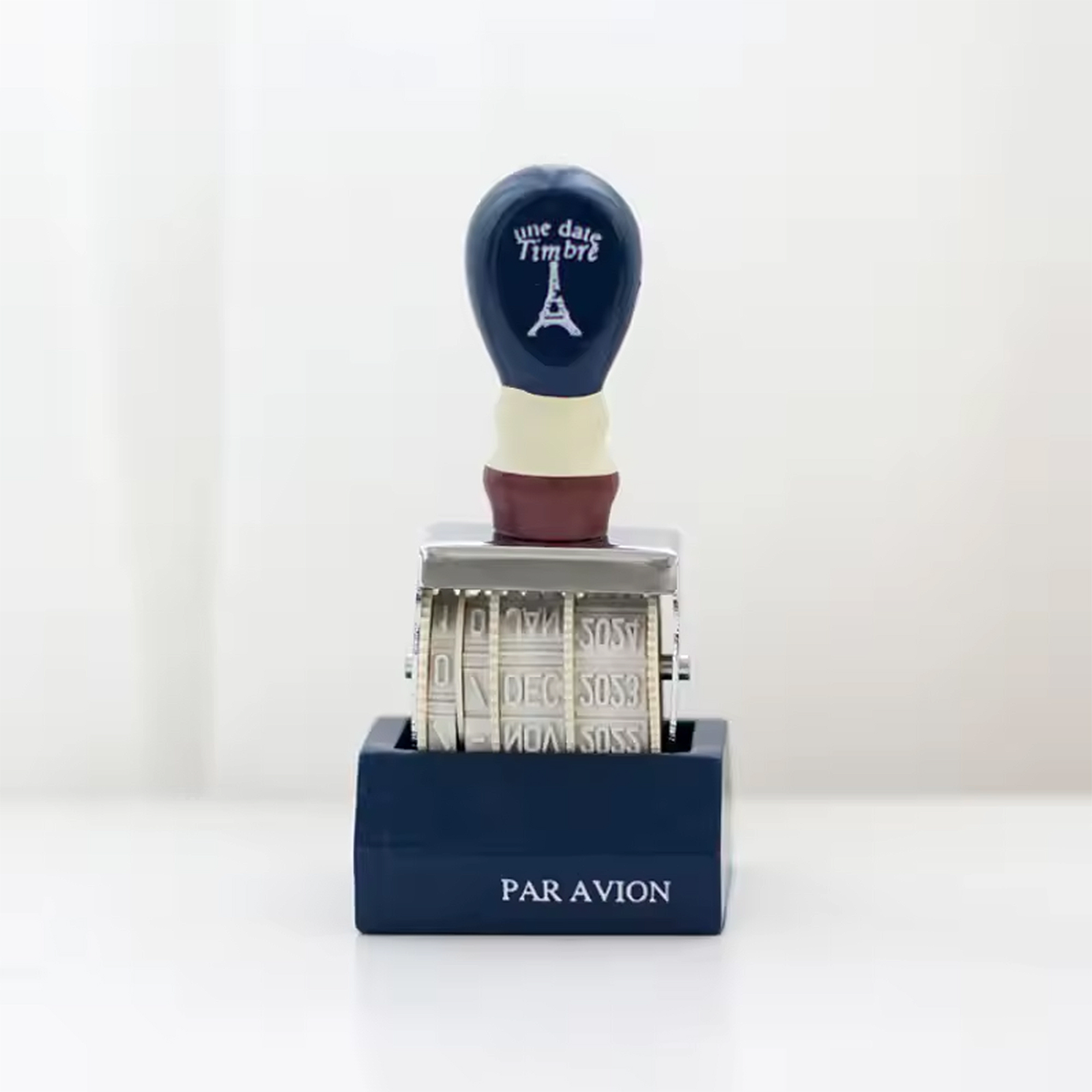 Rollender Datumsstempel aus Holz – Retro Kalenderstempel verstellbar