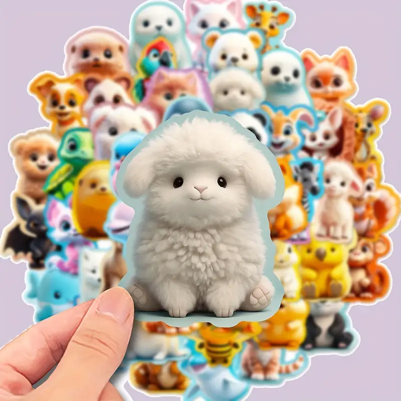 Cartoon Tiere Sticker Set – 50 Motive Vinyl, wasserfest, 5 cm