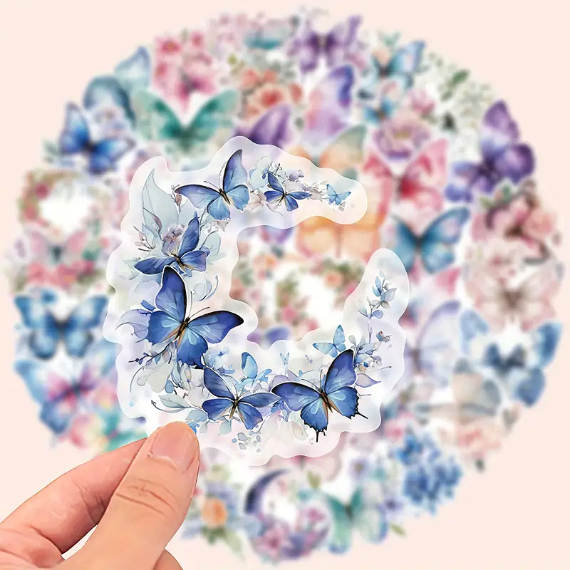 Schmetterling Sticker Set transparent – 50 Motive aus PET-Folie