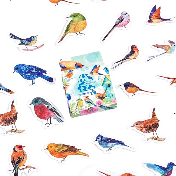 Vogel Sticker, Sticker-Set "Colorful Birds" mit 45 mini Stickern