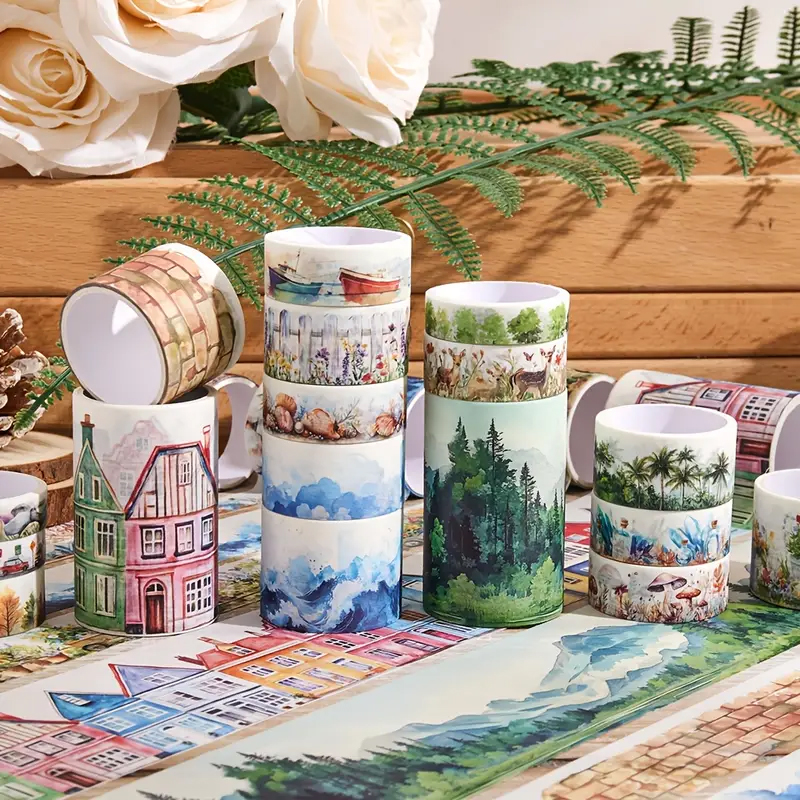 Washi Tape Set Reise Landschaft – 20 Rollen mit Papiermotiven