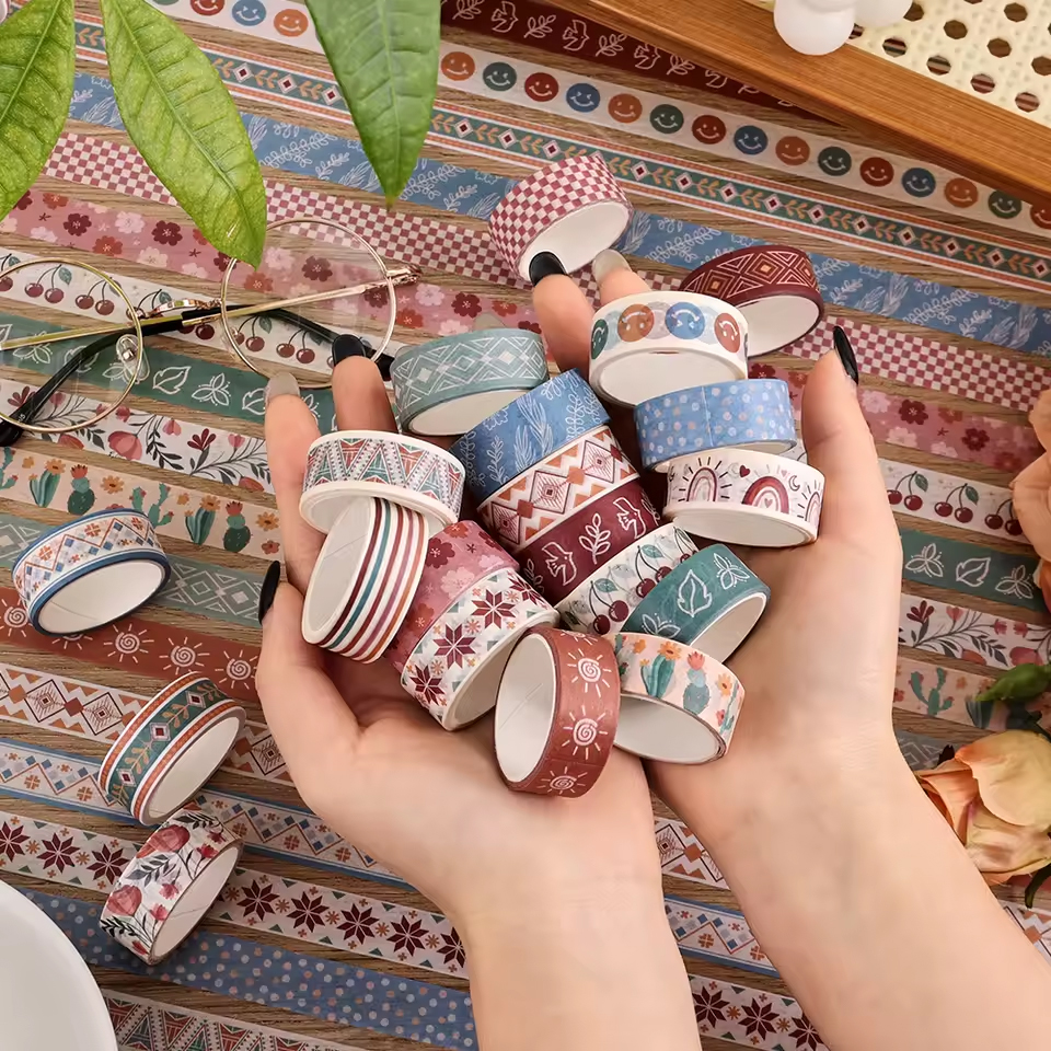 Boho Washi-Tape Set – 20 Motive im trendigen Boho-Stil