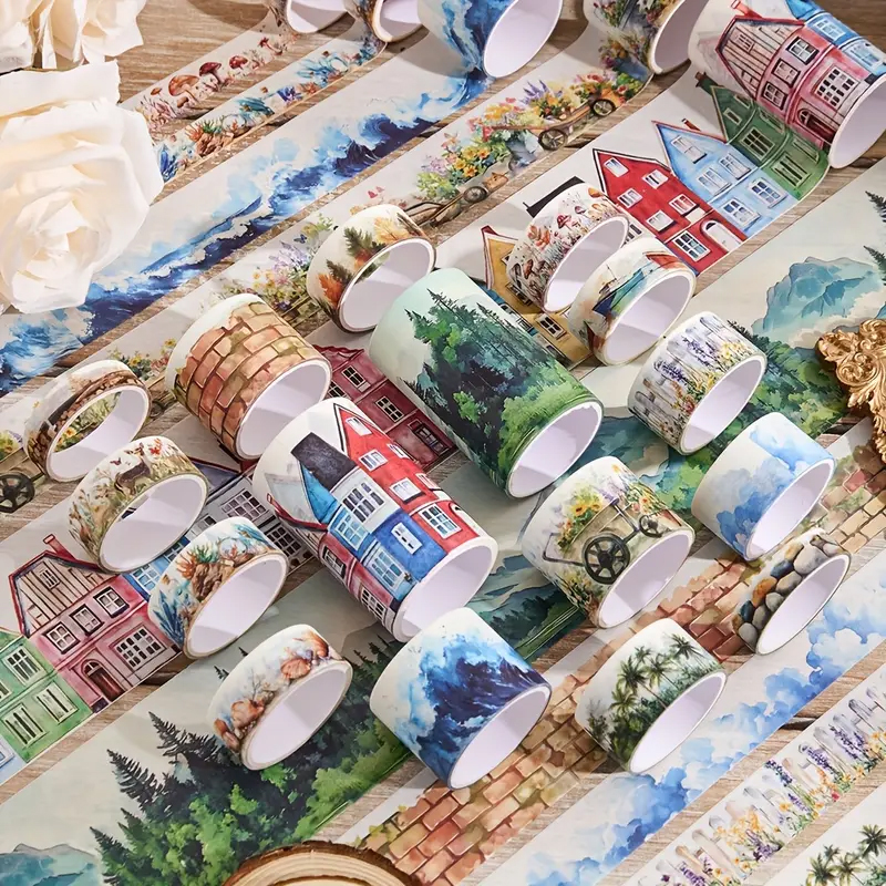 Washi Tape Set Reise Landschaft – 20 Rollen mit Papiermotiven