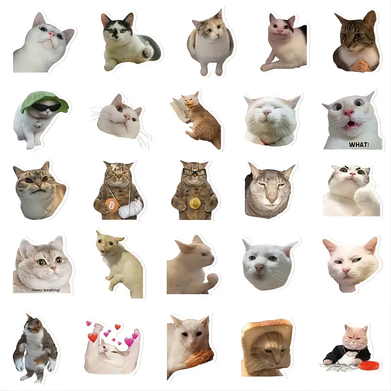 Katzen Sticker Set – 50 unterschiedliche matte Vinylmotive