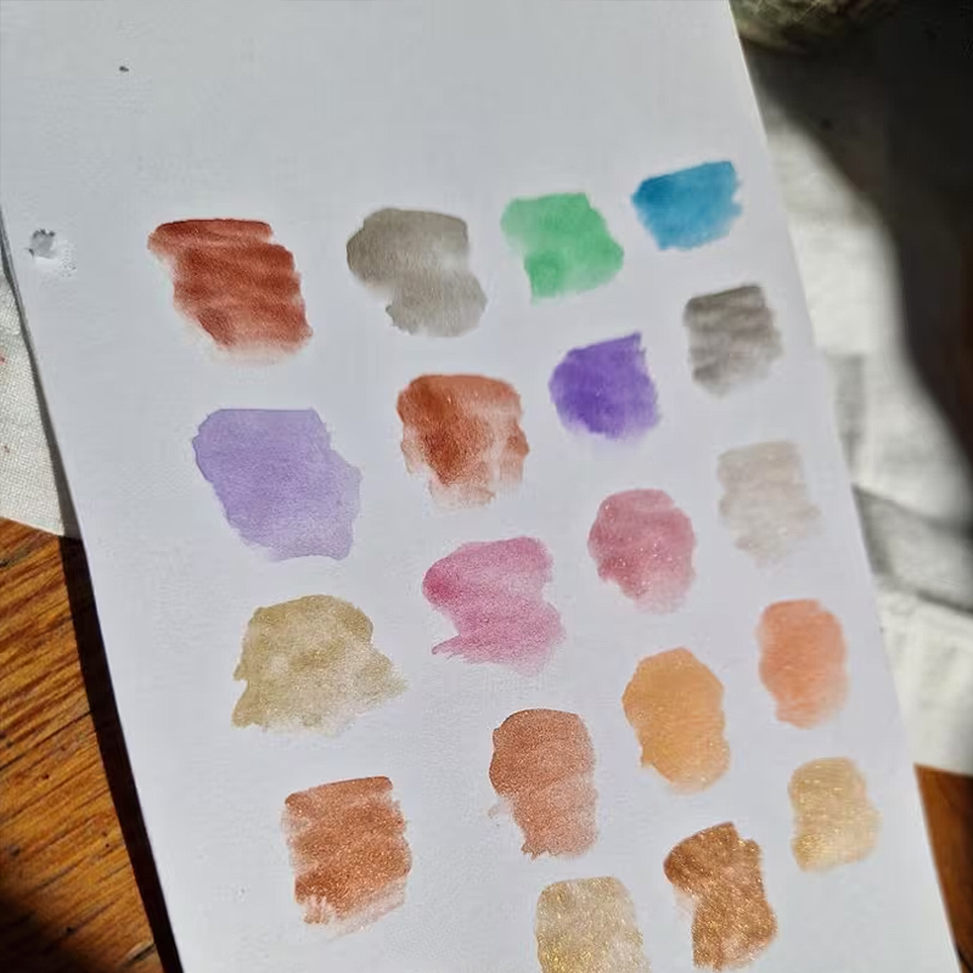 Metallic Aquarellfarben Set – 20 Farben mit Perlmutt- und Metallic-Effekt