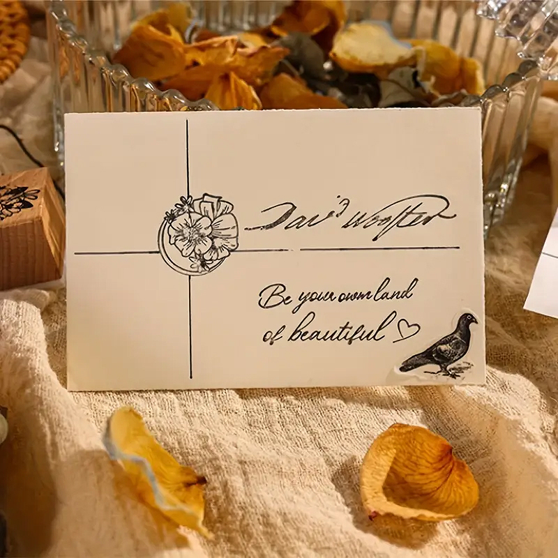 Florale Holzstempel Set – 8-teiliges Bastelzubehör mit Blumenmotiv