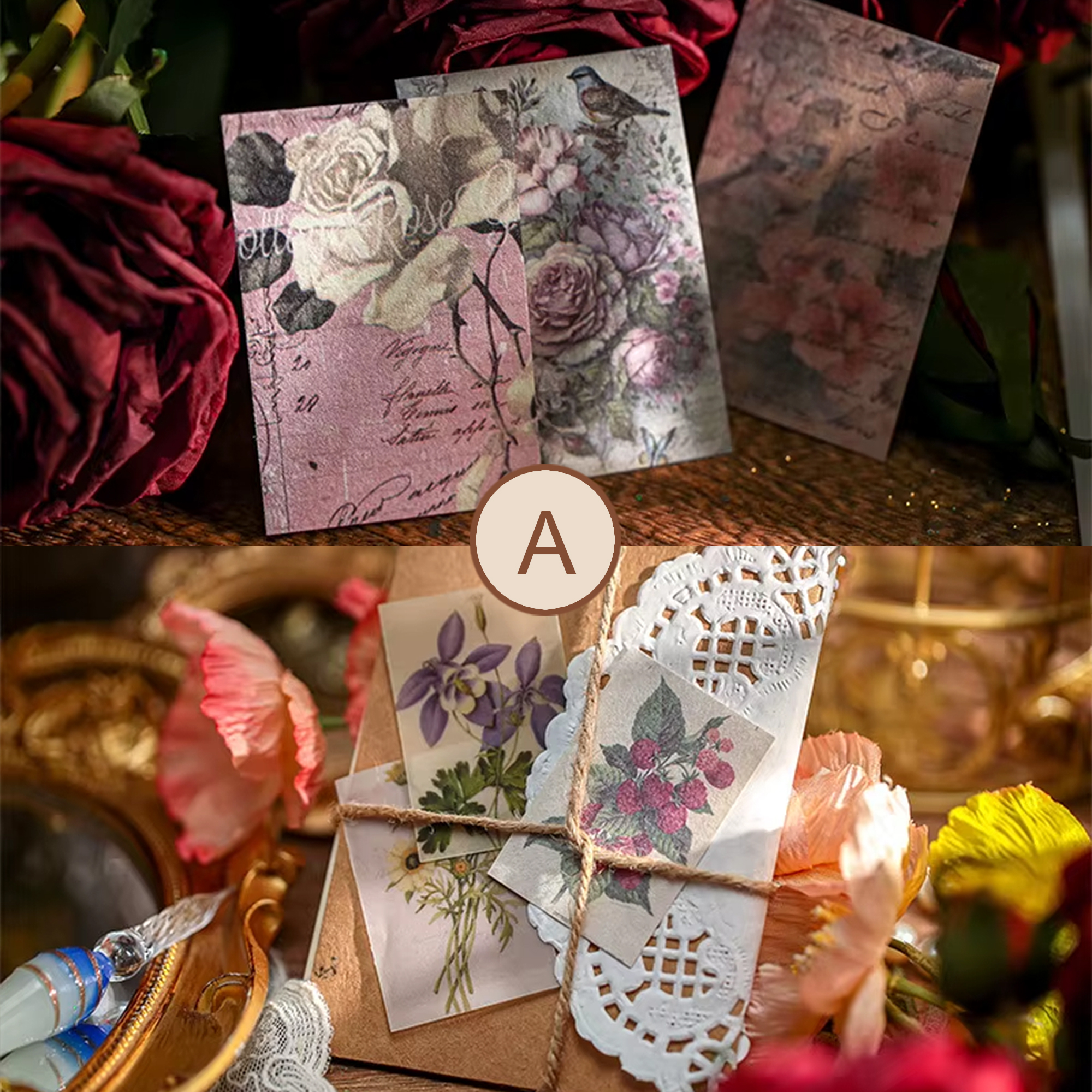 Mini Scrapbook Papierbuch Retro – 360 Blätter, extra dickes Material