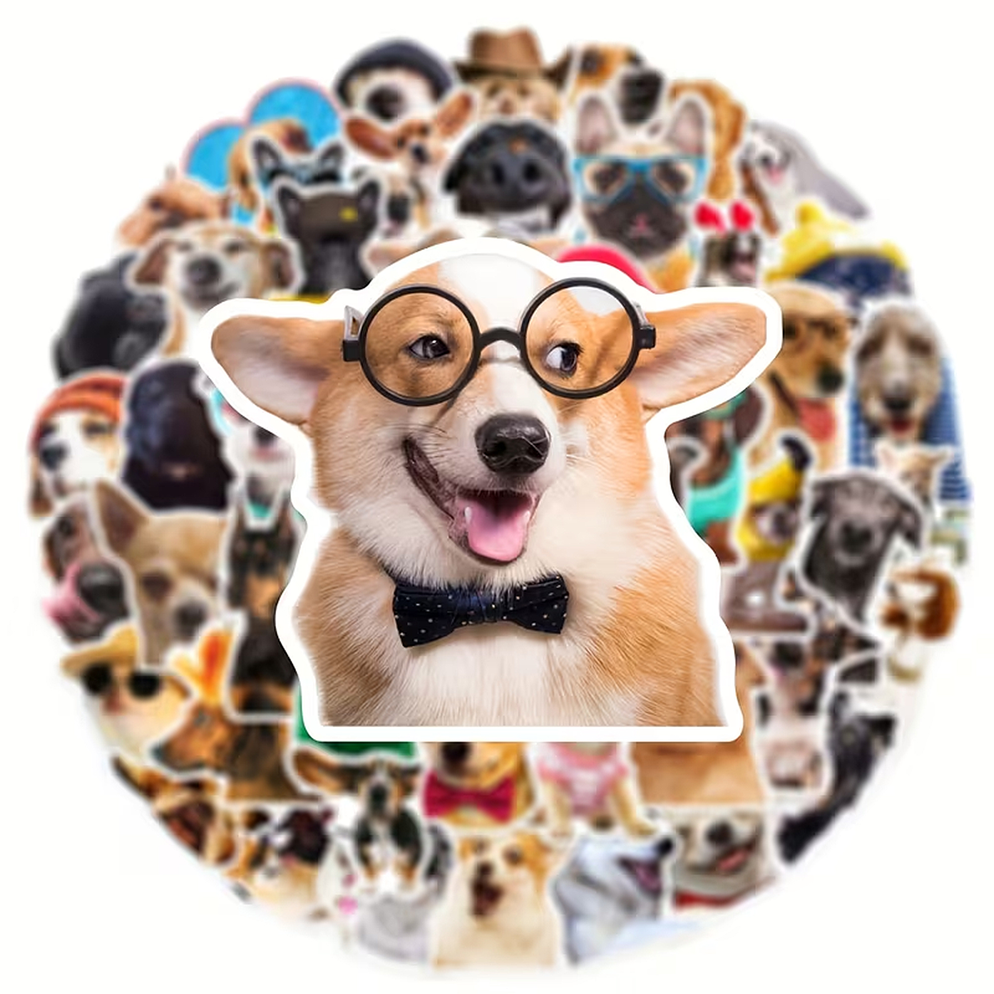 Lustige Hunde Sticker Set – 50 matte Vinyl-Sticker mit Hundemotiven
