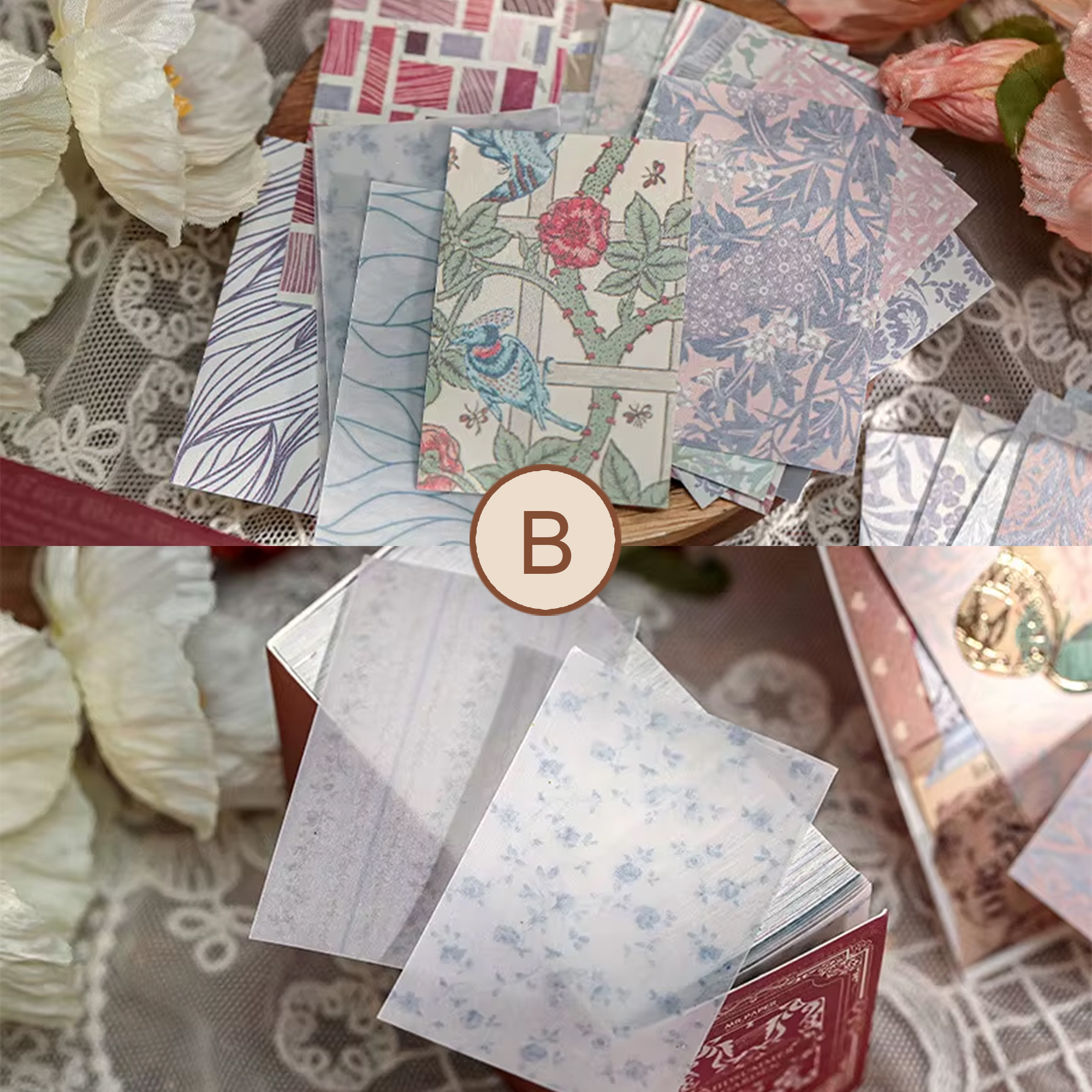 Mini Scrapbook Papierbuch Retro – 360 Blätter, extra dickes Material