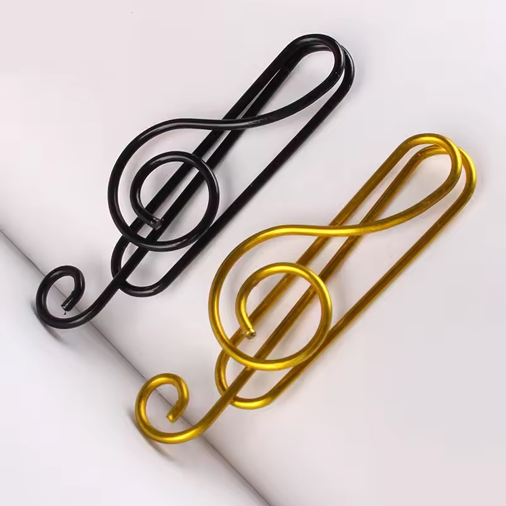 Musiknoten Büroklammern – Metall, Schwarz und Gold, 10er Set