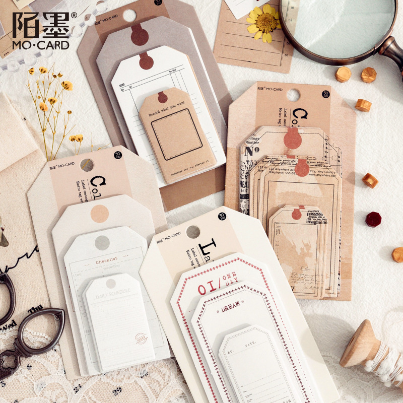 30 Retro Label Sticker – Scrapbooking, Stationery, Journal, Tagebuch, Papierwaren