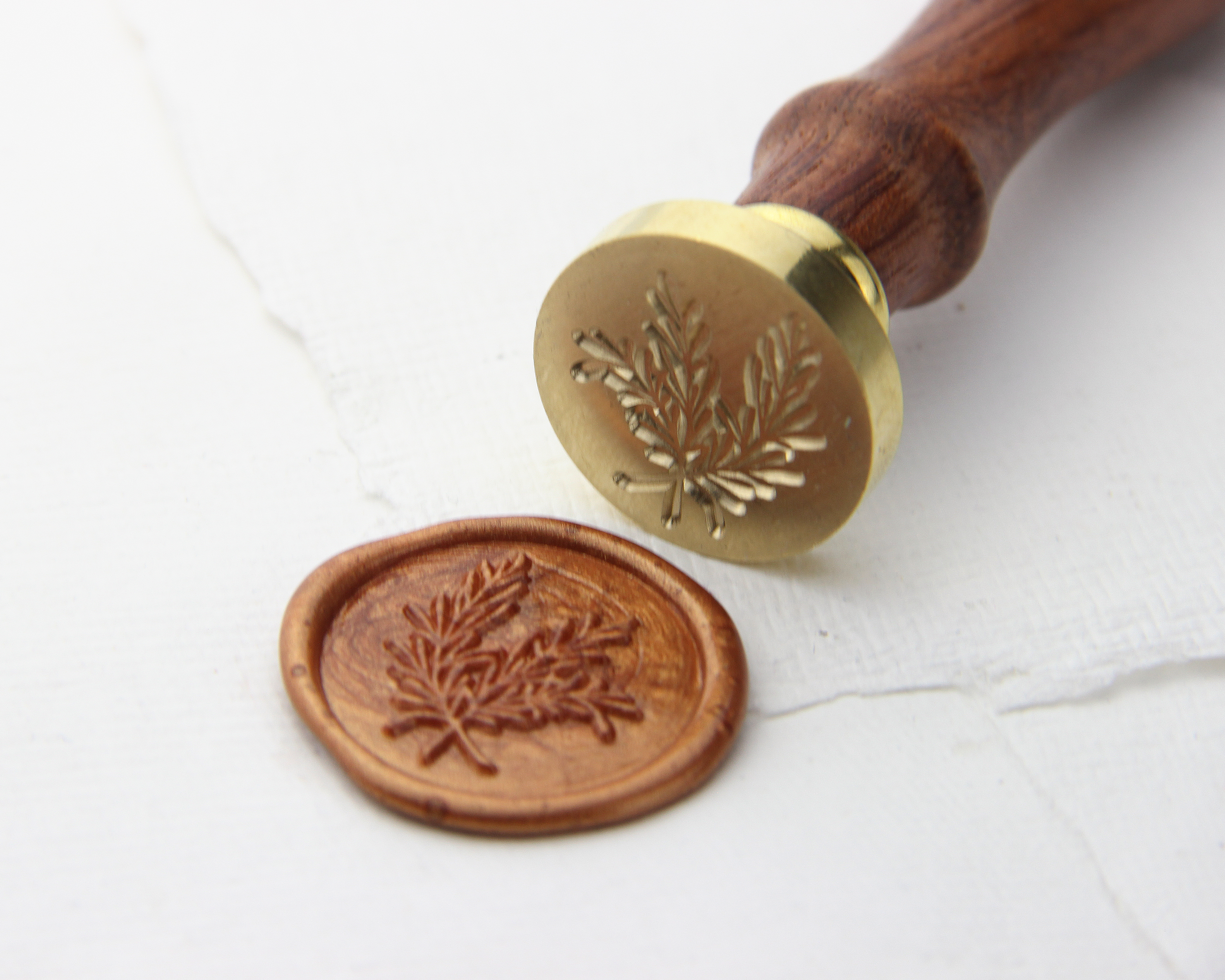 Siegelstempel, Rosmarin, Ø 25mm – Siegel, Stempel, Petschaft, Wachssiegel, Brieffreundschaft, Hochzeitseinladungen