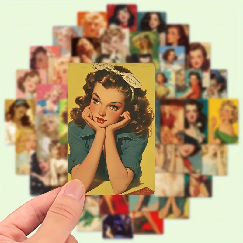 Retro Pin-up Sticker Set – 50 wasserfeste Vintage-Frauenmotive