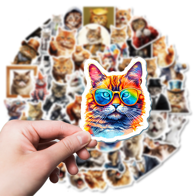 Katzen Sticker Set – 50 matte Vinyl-Aufkleber mit Katzenmotiven