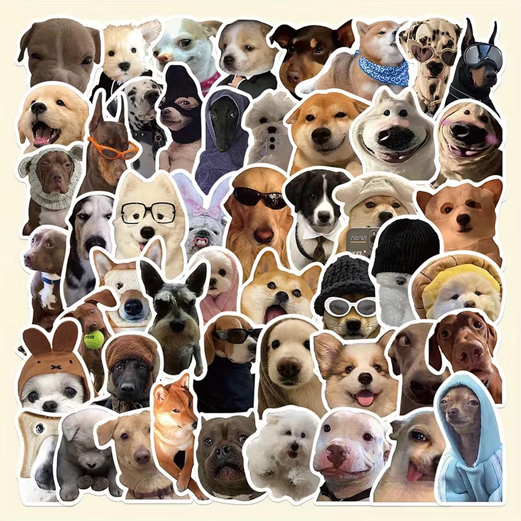 Hunde Sticker Set – 50 Motive aus mattem Vinyl, vielseitig einsetzbar