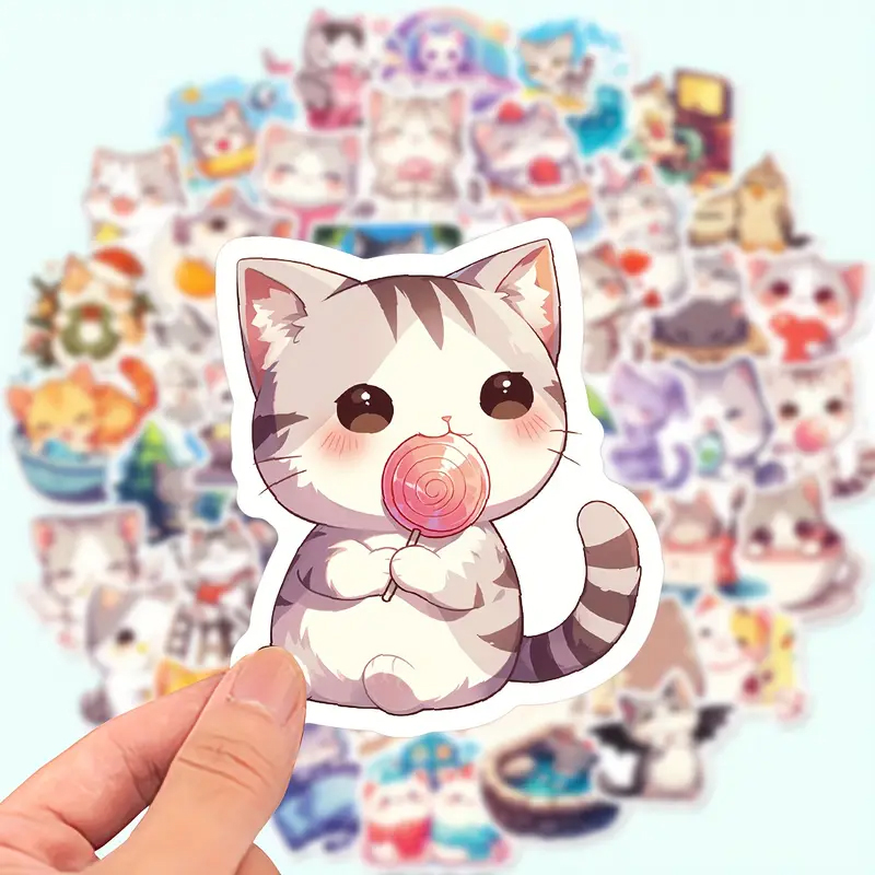 Katzen Sticker Set – 50 Motive, Vinyl, wasserfest und glänzend