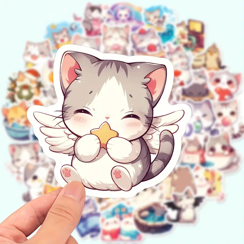 Katzen Sticker Set – 50 Motive, Vinyl, wasserfest und glänzend