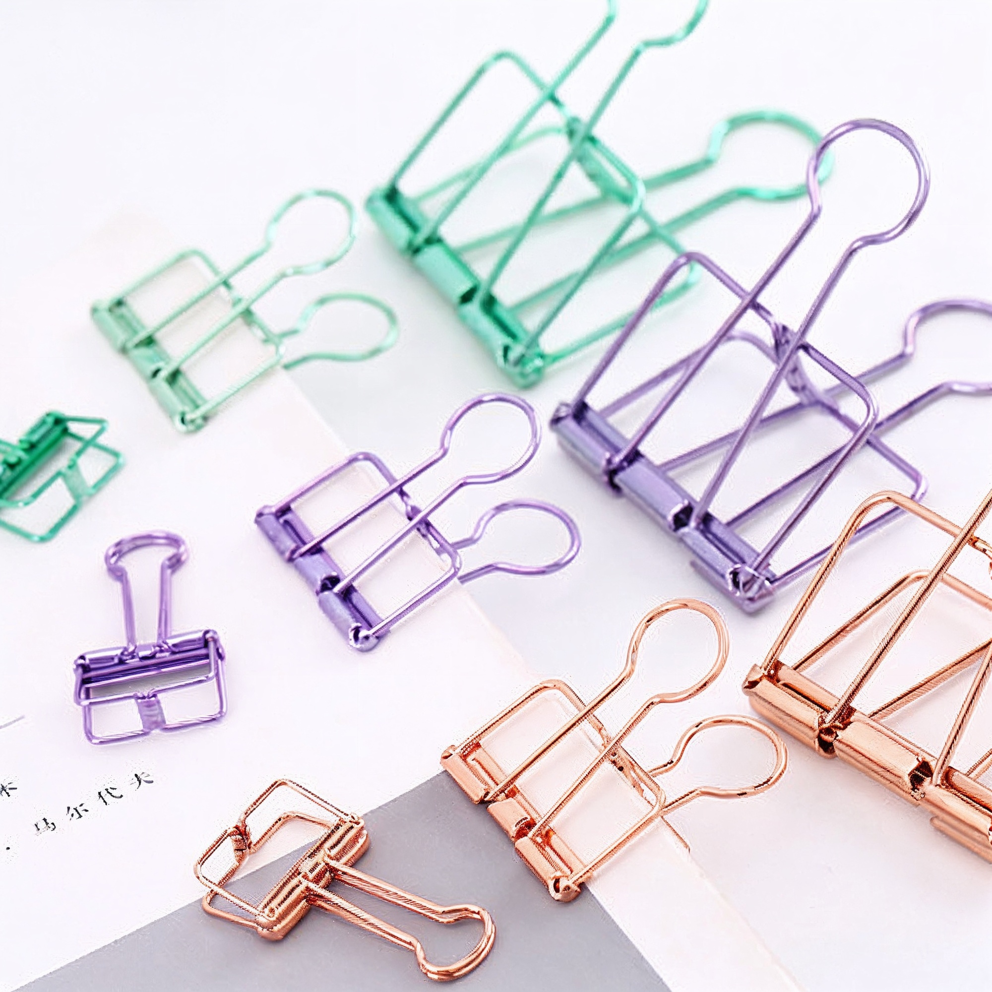 Binder Clip für Dokumente – 2 Stück, Metall, verschiedene Farben