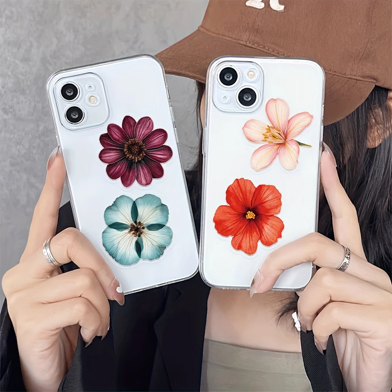 Aquarell Blumen Sticker Set – 50 transparente Motive auf PET-Folie