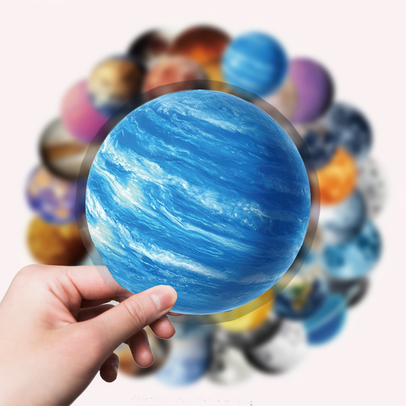 Planeten Sticker Set – 50 Motive auf transparenter PET-Folie