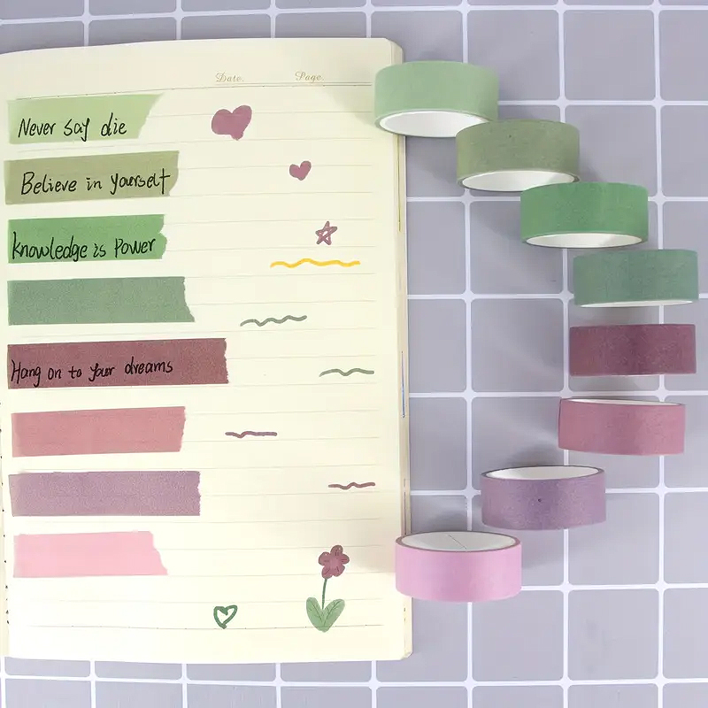 Washi-Tape Set Morandi Farben – 20 Rollen aus Reispapier Pastell