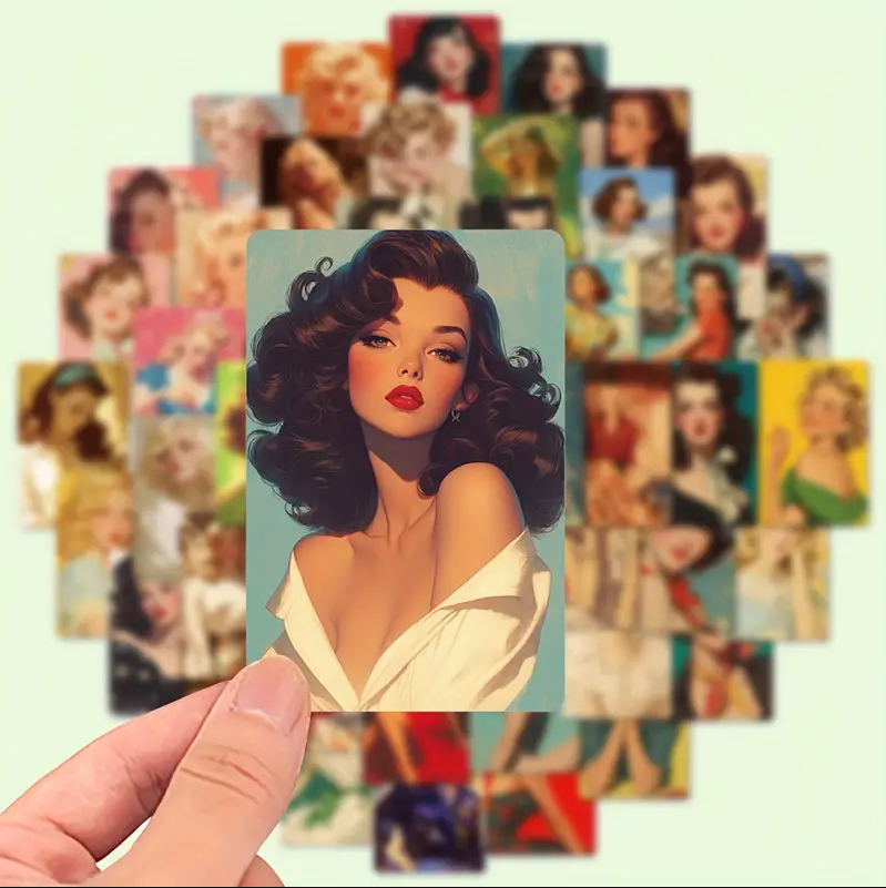 Retro Pin-up Sticker Set – 50 wasserfeste Vintage-Frauenmotive