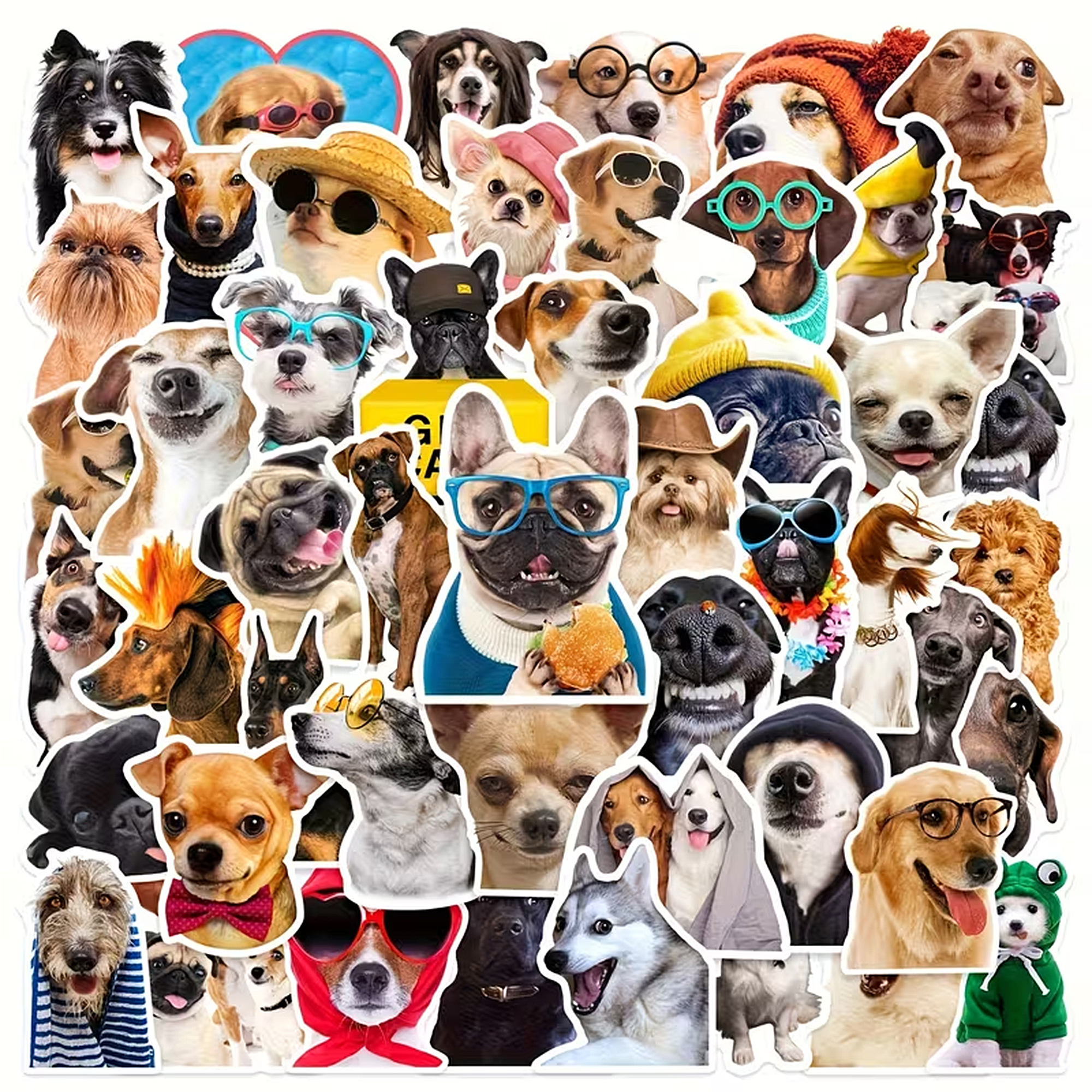 Lustige Hunde Sticker Set – 50 matte Vinyl-Sticker mit Hundemotiven