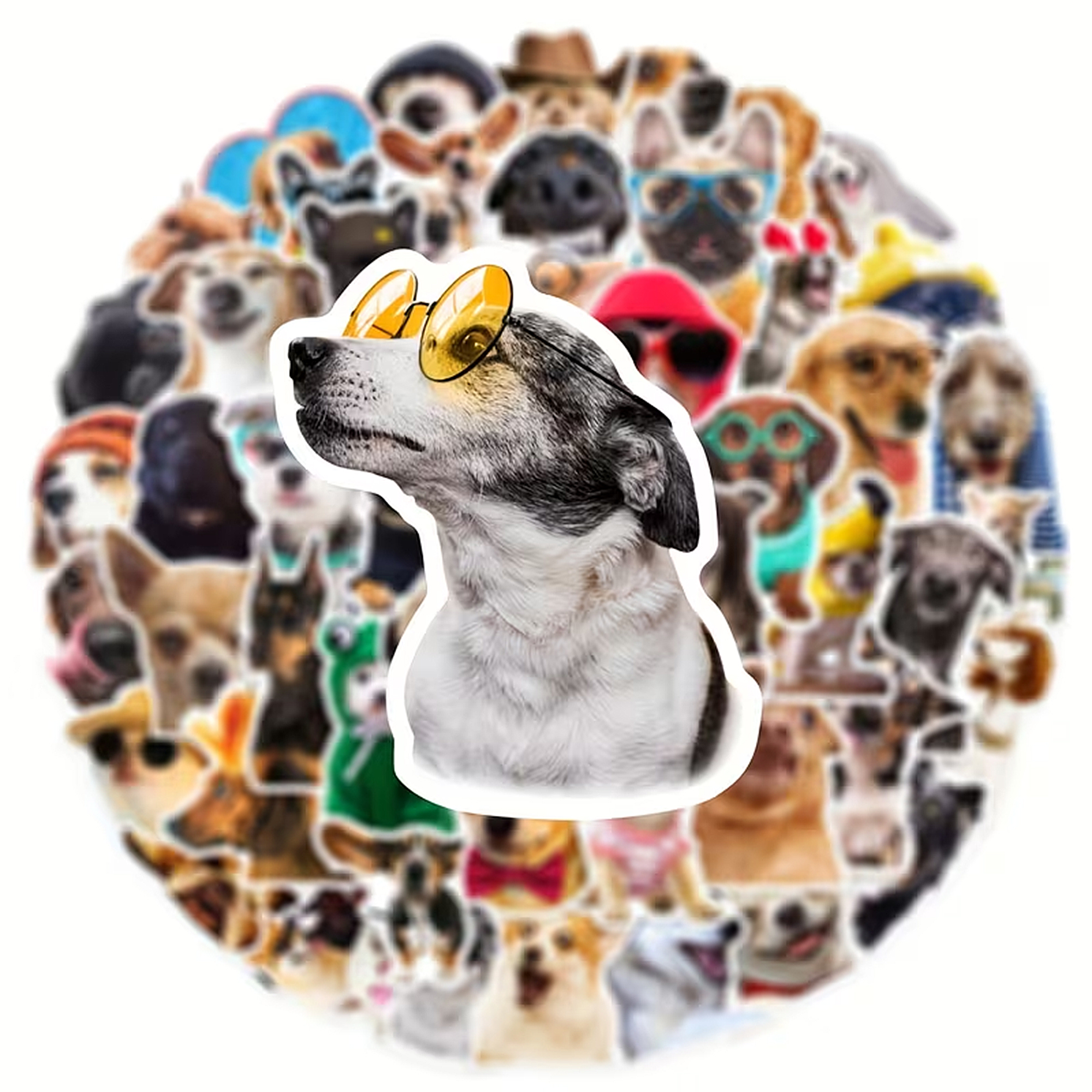 Lustige Hunde Sticker Set – 50 matte Vinyl-Sticker mit Hundemotiven