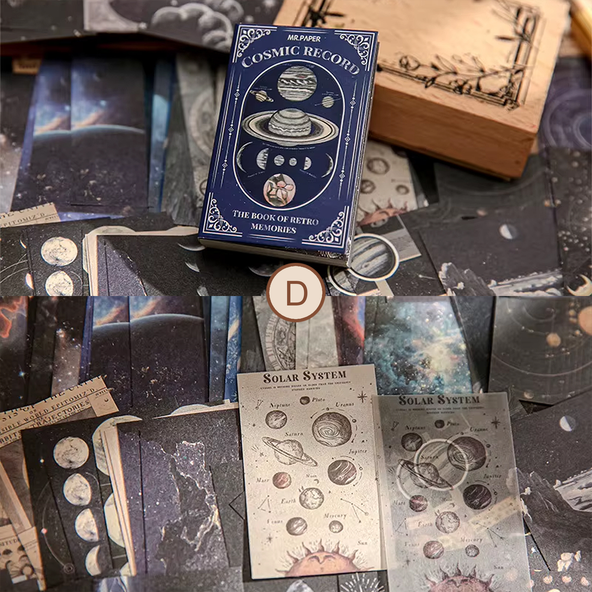 Retro Dekopapier Set – 100 Blätter mit Pflanzen- und Blumenmotiven
