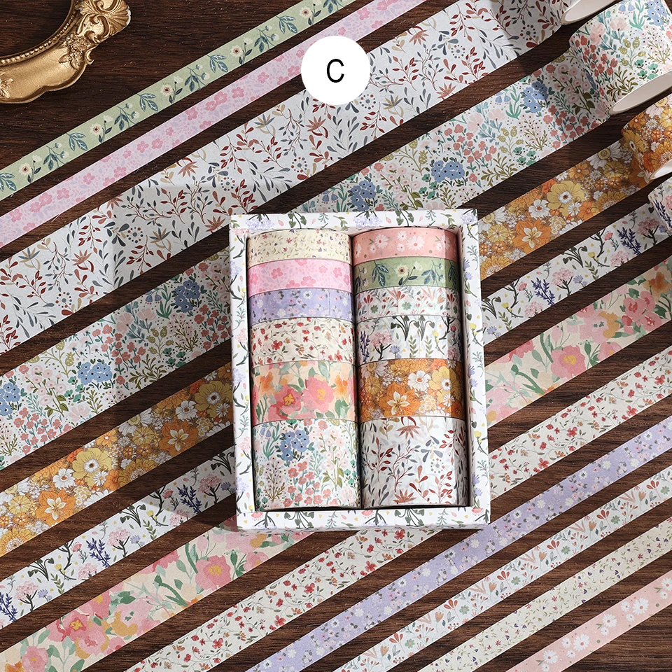 Washi Tape Set Floral – 12 Rollen mit Blumen- und Naturmotiven