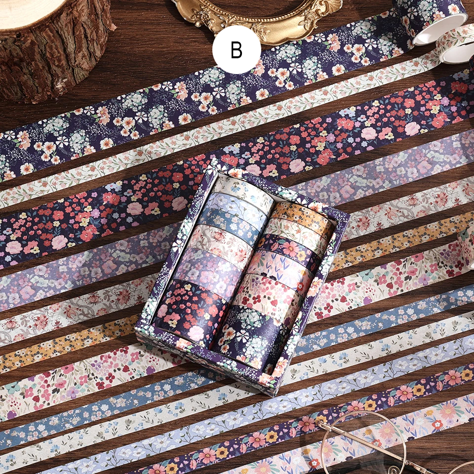 Washi Tape Set Floral – 12 Rollen mit Blumen- und Naturmotiven