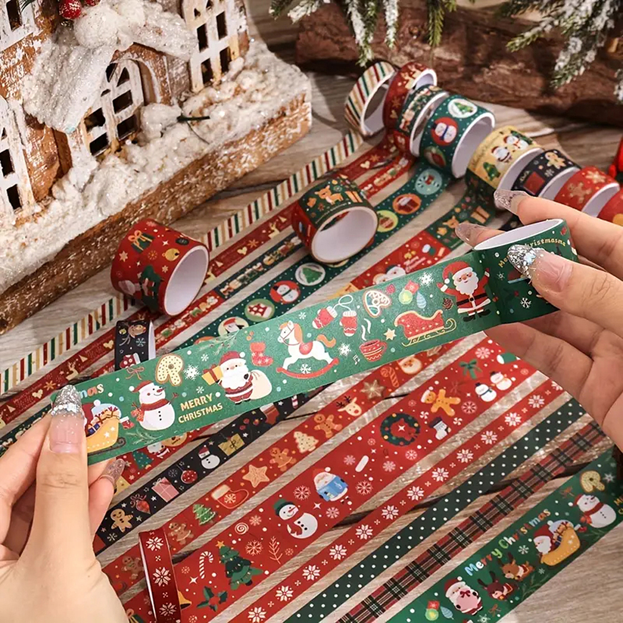 Weihnachts Washi Tape Set – 12 Rollen mit Winter- und Weihnachtsmotiven